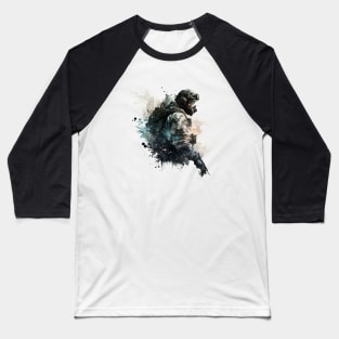 Soldier watercolor print Baseball T-Shirt